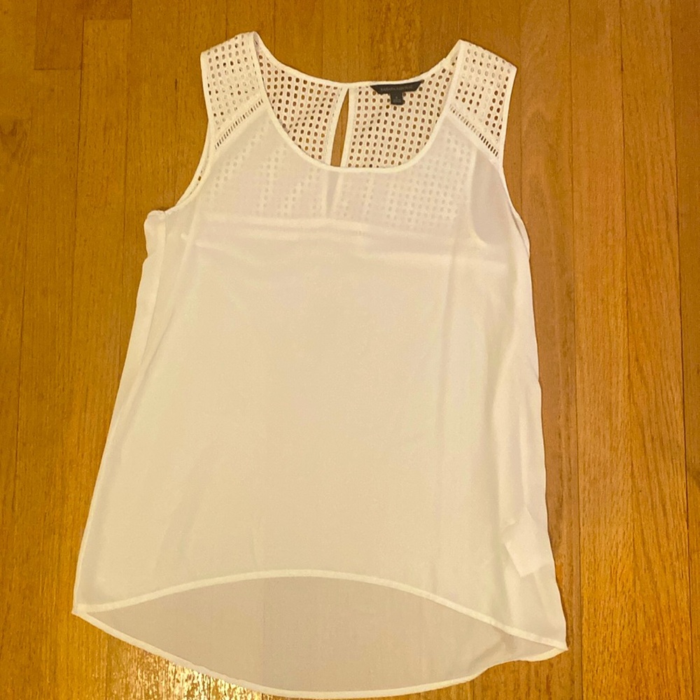 Banana Republic White Eyelet Tank - S